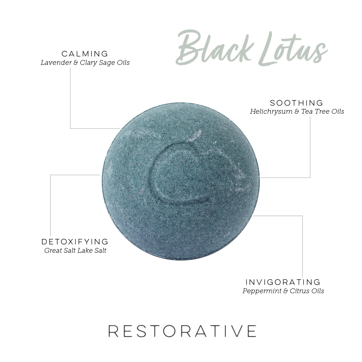 Black Lotus Therapy Bath Bomb (Restorative - Bubble)